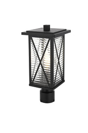 Jada Outdoor Post Light in Black And Clear