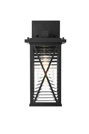 Jada 6" Outdoor Wall Lantern in Black And Clear