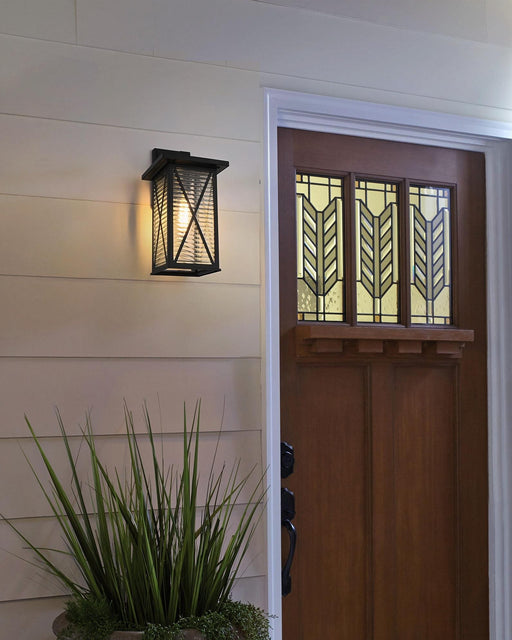 Jada 6" Outdoor Wall Lantern in Black And Clear