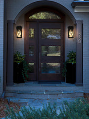 Jada 8" Outdoor Wall Lantern in Black And Clear