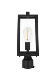 Veda Outdoor Post Light in Black And Clear