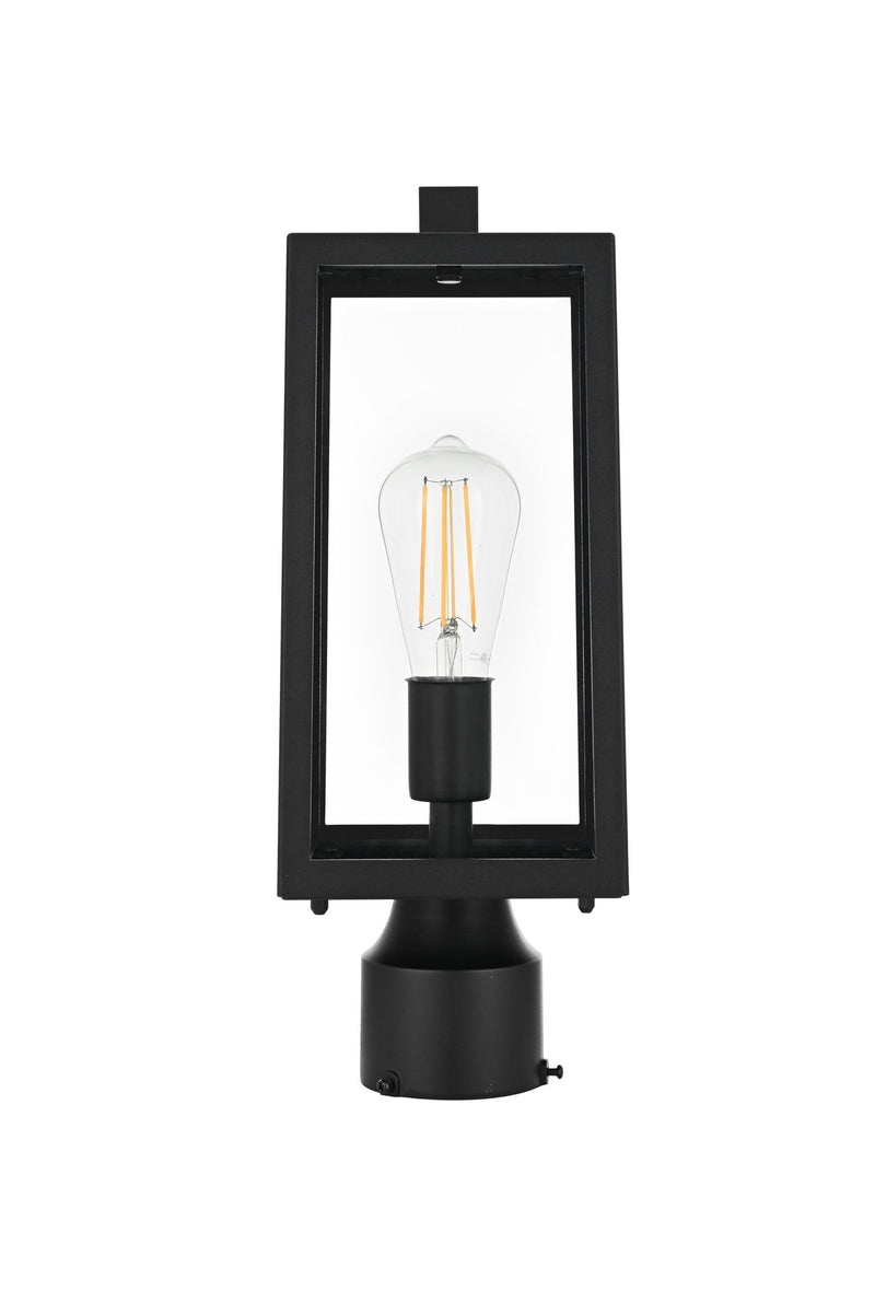 Veda Outdoor Post Light in Black And Clear