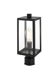 Veda Outdoor Post Light in Black And Clear