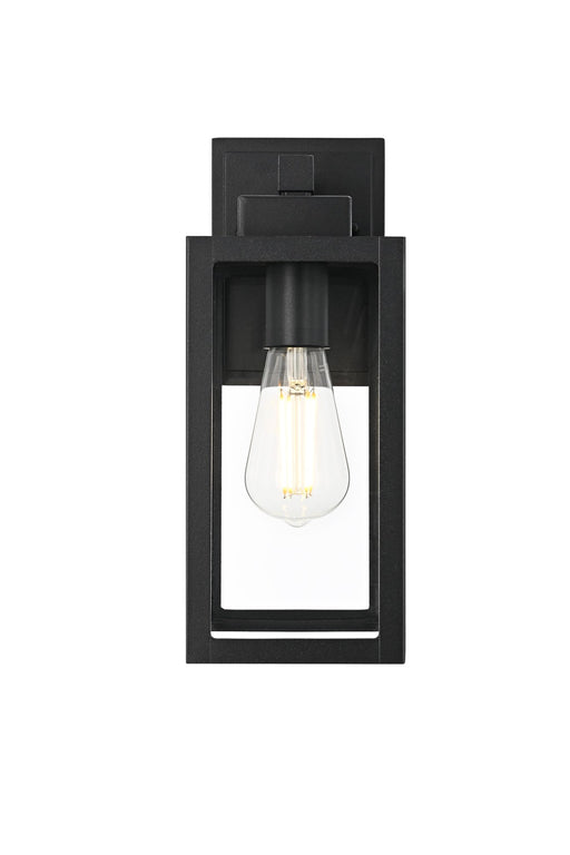 Veda Outdoor Wall Lantern in Black And Clear