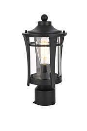 Artemis Outdoor Post Light in Black And Clear