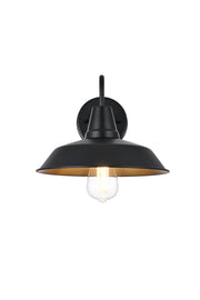 Tinsley 10" Outdoor Wall Sconce in Black And Clear