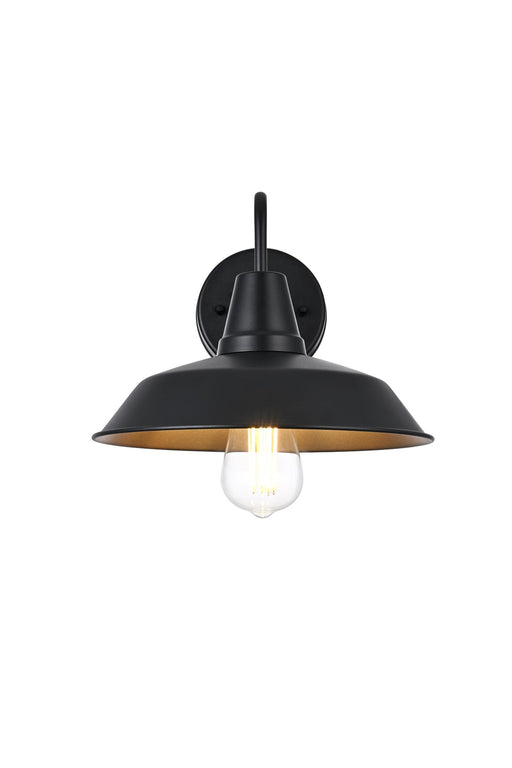 Tinsley 10" Outdoor Wall Sconce in Black And Clear