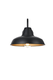 Tinsley 12" Outdoor Wall Sconce in Black And Clear