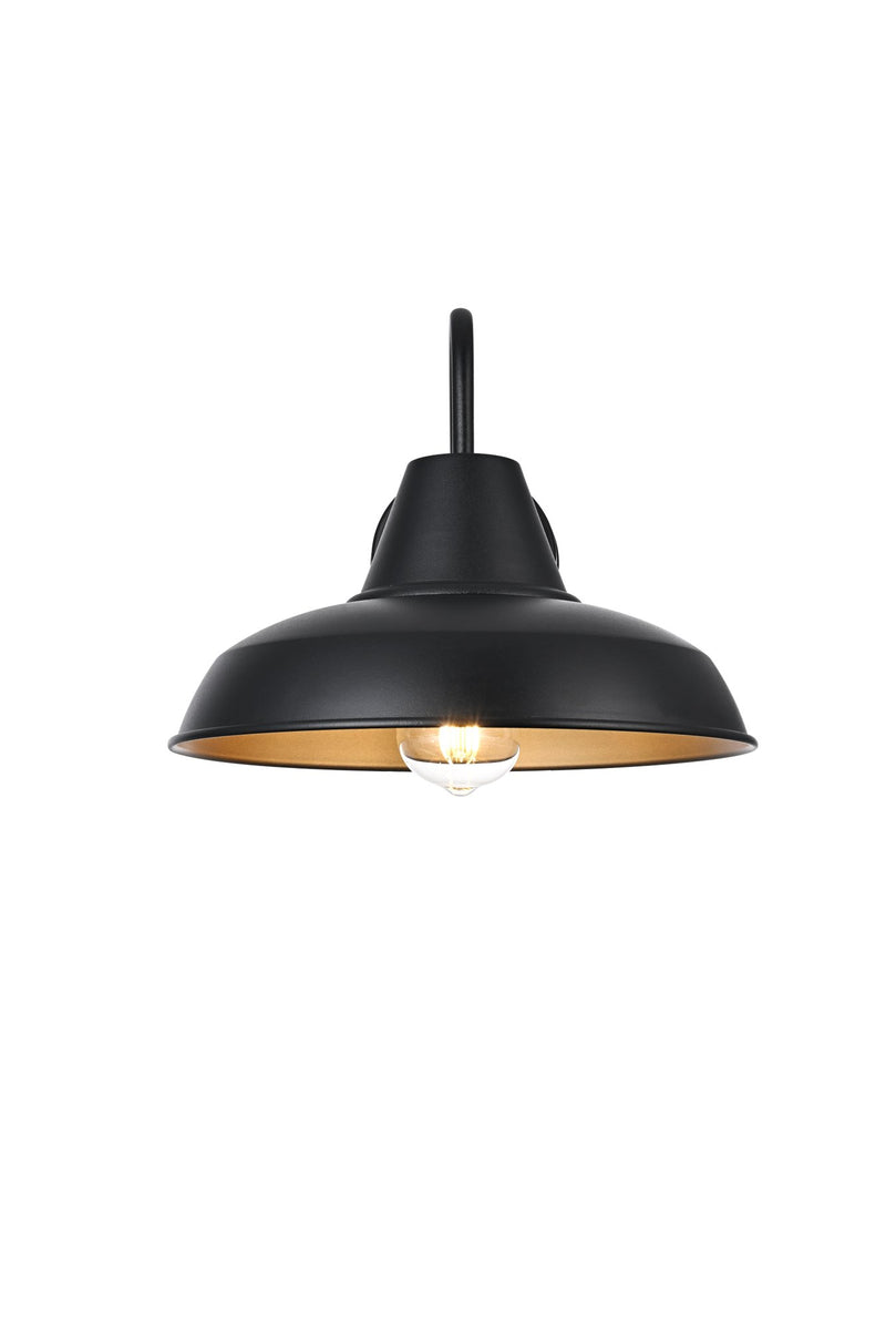 Tinsley 12" Outdoor Wall Sconce in Black And Clear