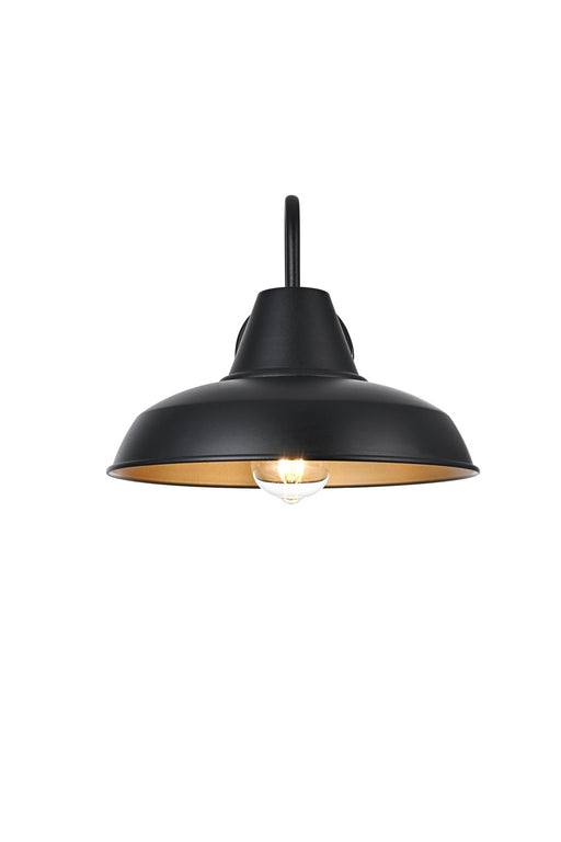 Tinsley 12" Outdoor Wall Sconce in Black And Clear