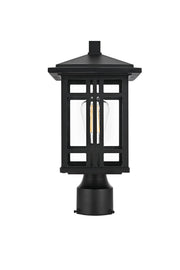 Harley Outdoor Post Light in Black And Clear