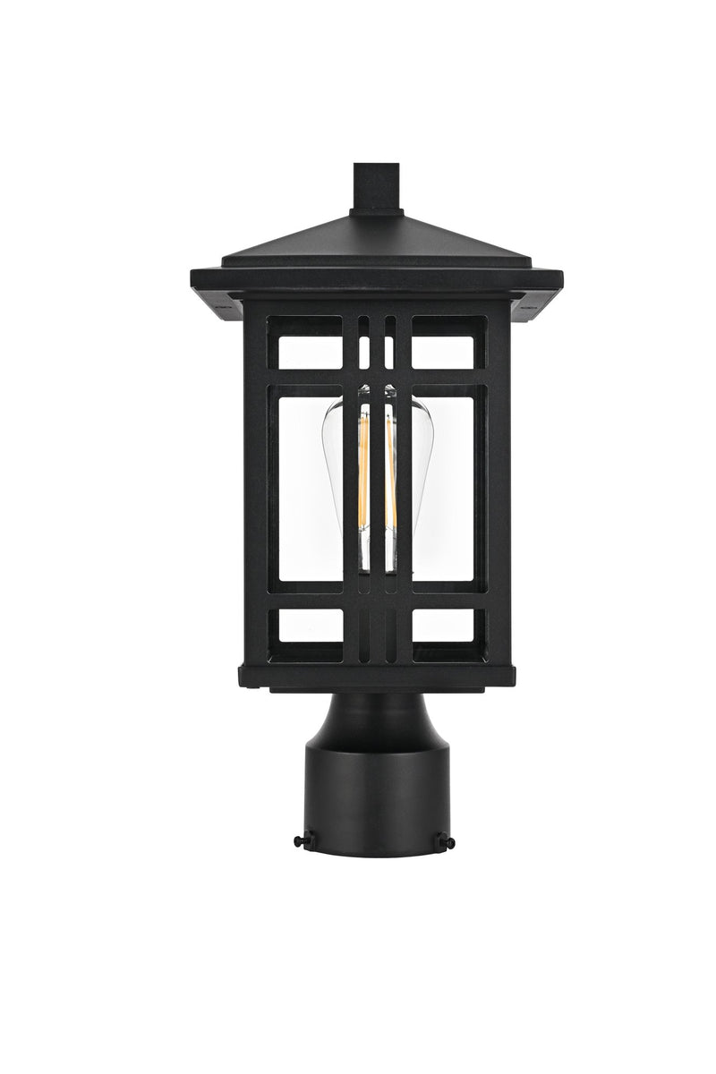 Harley Outdoor Post Light in Black And Clear