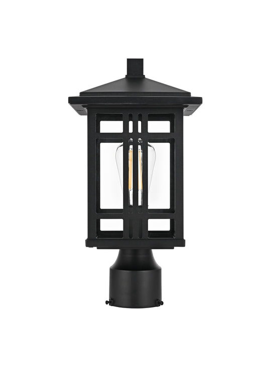 Harley Outdoor Post Light in Black And Clear