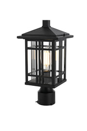 Harley Outdoor Post Light in Black And Clear