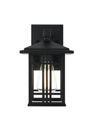 Harley 10" Outdoor Wall Lantern in Black And Clear