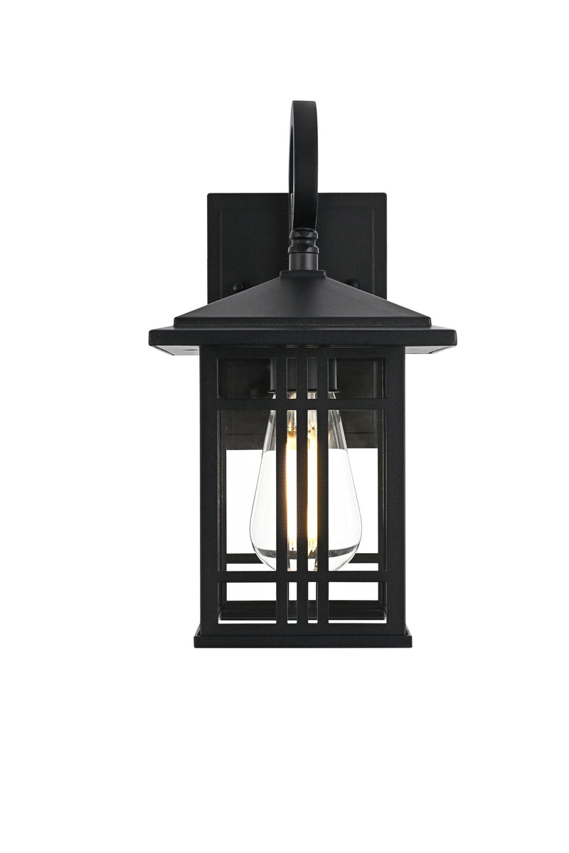 Harley 12" Outdoor Wall Lantern in Black And Clear