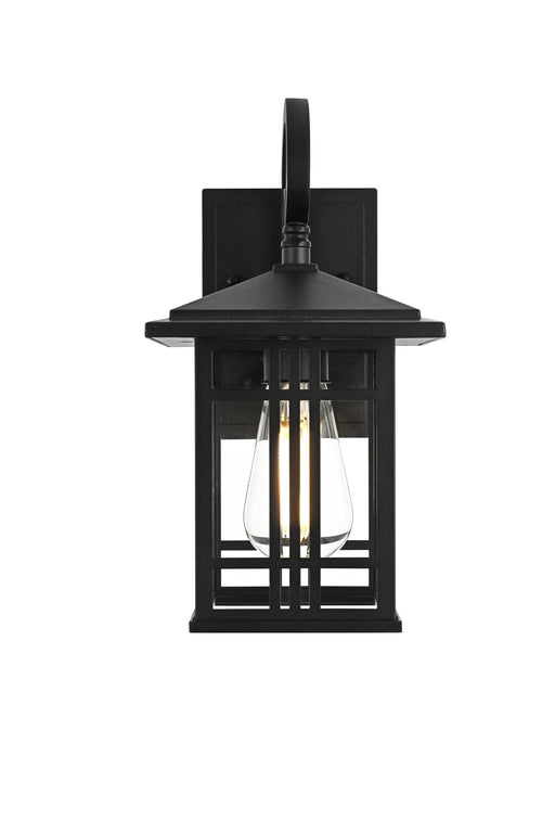 Harley 12" Outdoor Wall Lantern in Black And Clear