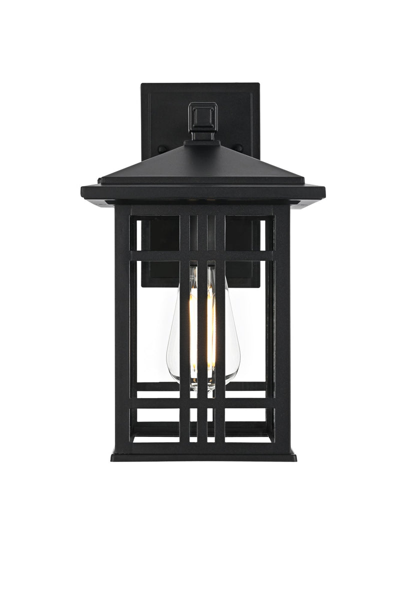 Harley 13" Outdoor Wall Lantern in Black And Clear