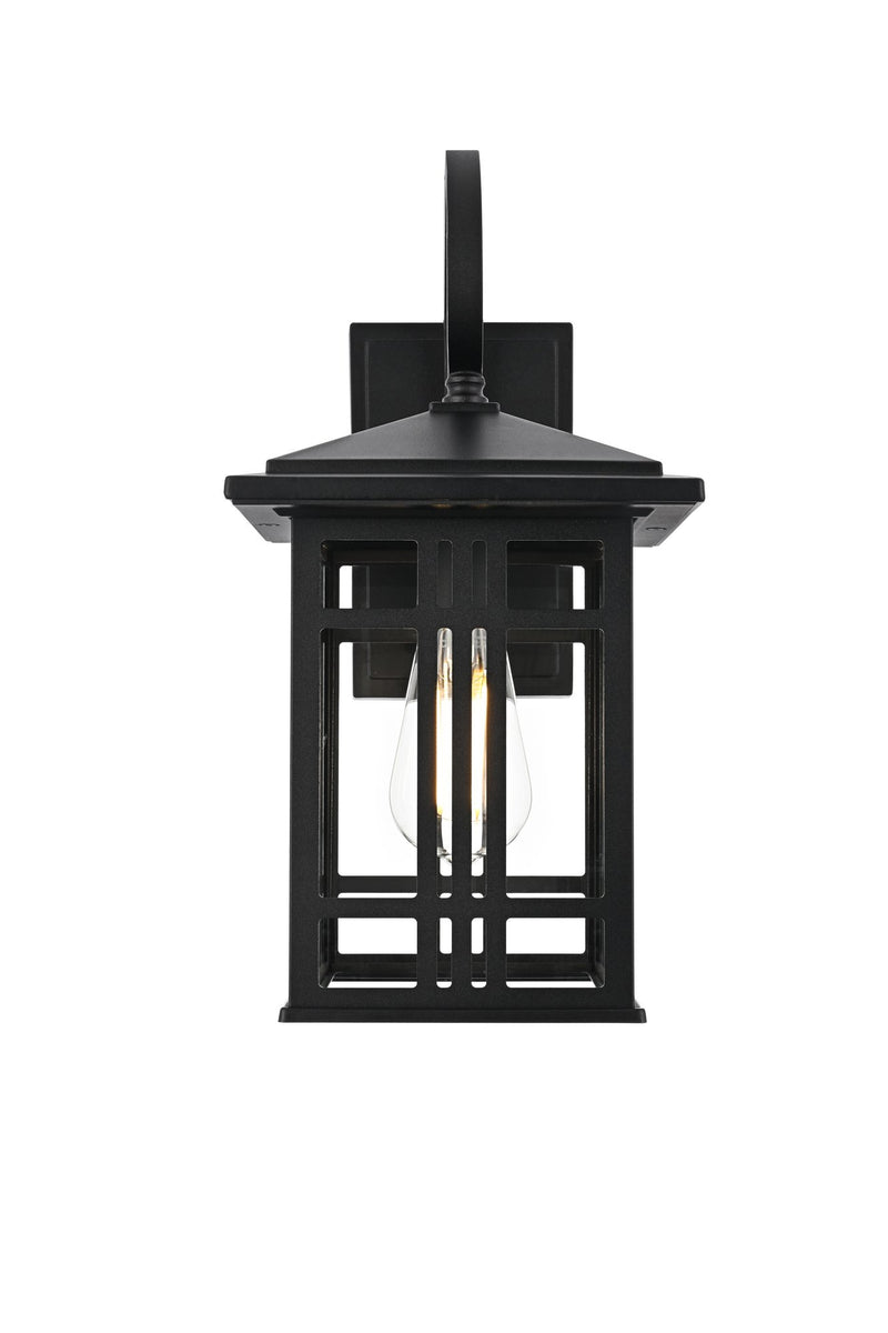 Harley 15" Outdoor Wall Lantern in Black And Clear