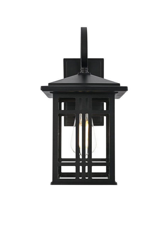 Harley 15" Outdoor Wall Lantern in Black And Clear