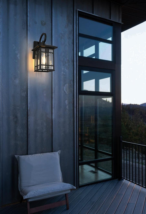 Harley 15" Outdoor Wall Lantern in Black And Clear