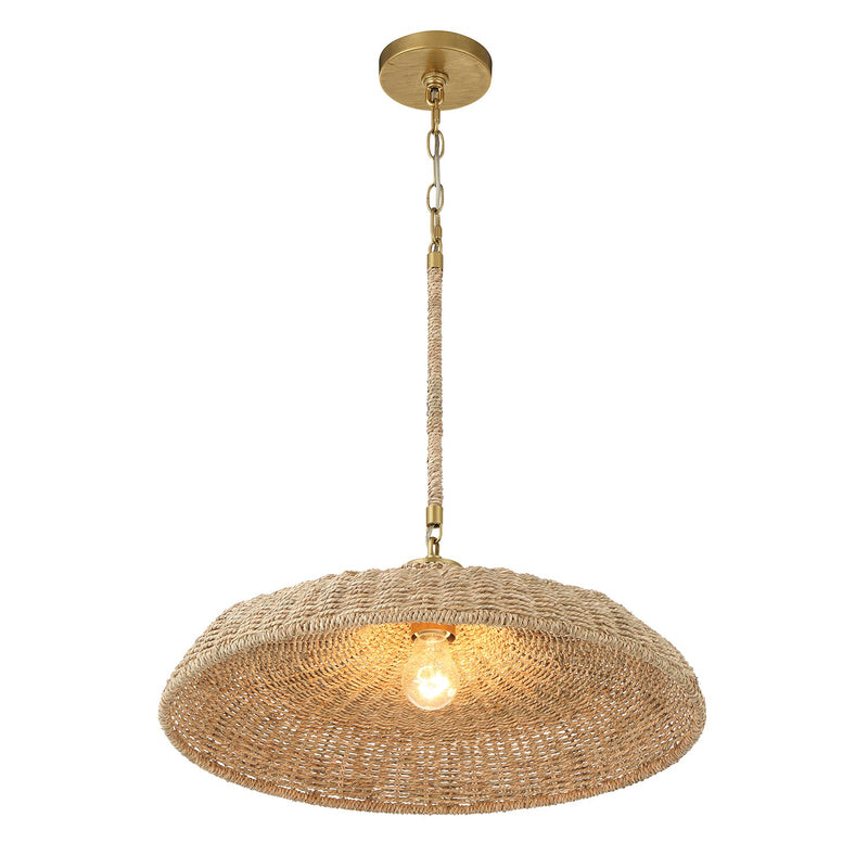 Odessa 1 Light 20.5" Pendant in Soft Gold