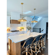 Odessa 1 Light 20.5" Pendant in Soft Gold in a room setting