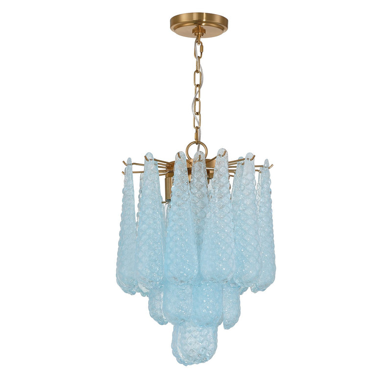 Ollie 4 Light 14.25" Pendant in Aged Brass