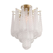 Ollie 4 Light 14.25" Semi Flush Mount in Aged Brass