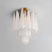 Ollie 4 Light 14.25" Semi Flush Mount in Aged Brass in a room setting