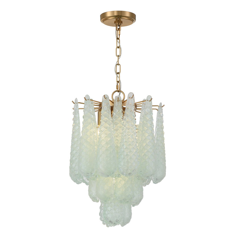 Ollie 4 Light 14.25" Pendant in Aged Brass