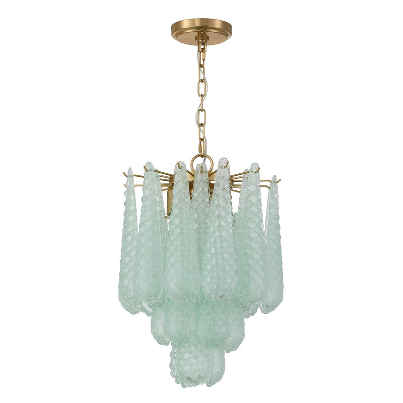 Ollie 4 Light 14.25" Pendant in Aged Brass