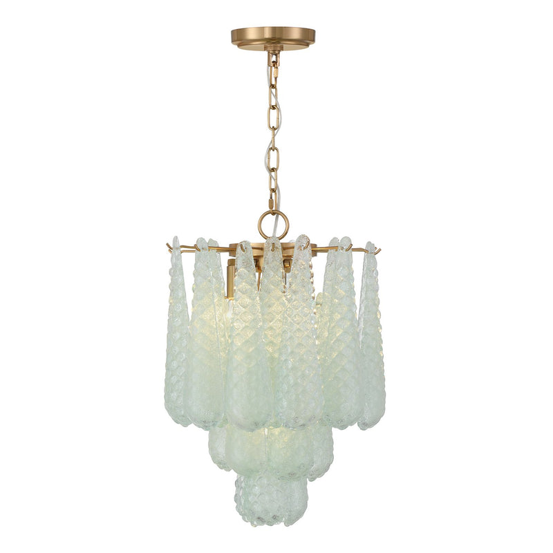 Ollie 4 Light 14.25" Pendant in Aged Brass