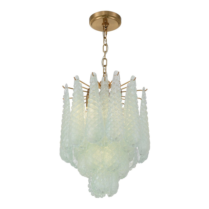 Ollie 4 Light 14.25" Pendant in Aged Brass