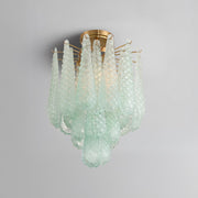 Ollie 4 Light 14.25" Semi Flush Mount in Aged Brass in a room setting