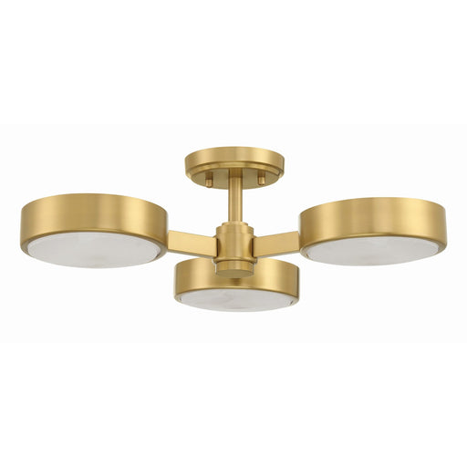 Orson 3 Light 22.5" Semi Flush Mount in Modern Gold