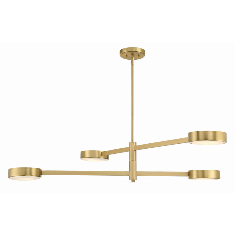 Orson 4 Light 54" Linear Chandelier in Modern Gold