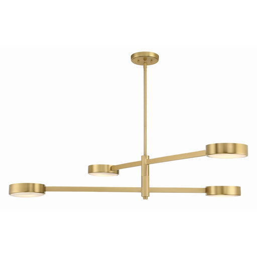 Orson 4 Light 54" Linear Chandelier in Modern Gold