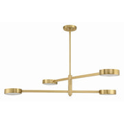 Orson 4 Light 54" Linear Chandelier in Modern Gold