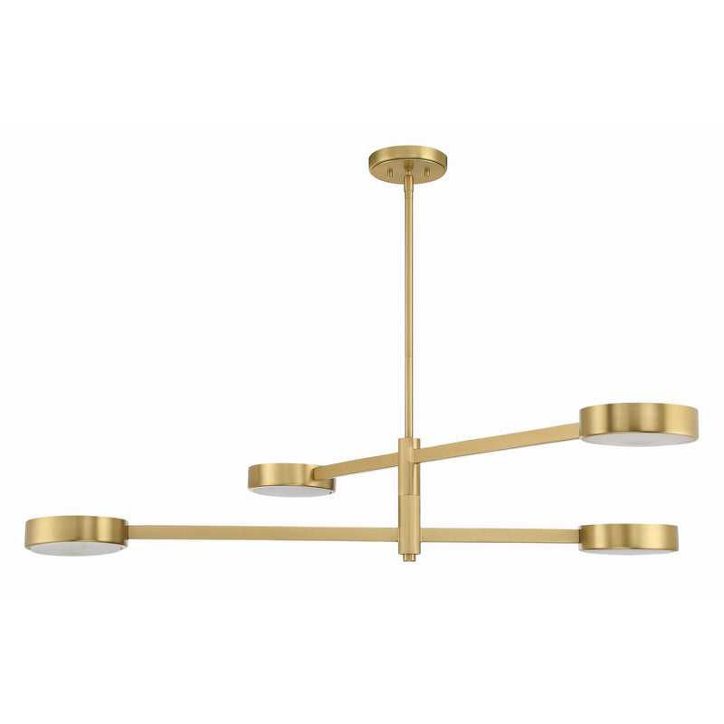 Orson 4 Light 54" Linear Chandelier in Modern Gold