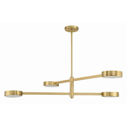 Orson 4 Light 54" Linear Chandelier in Modern Gold