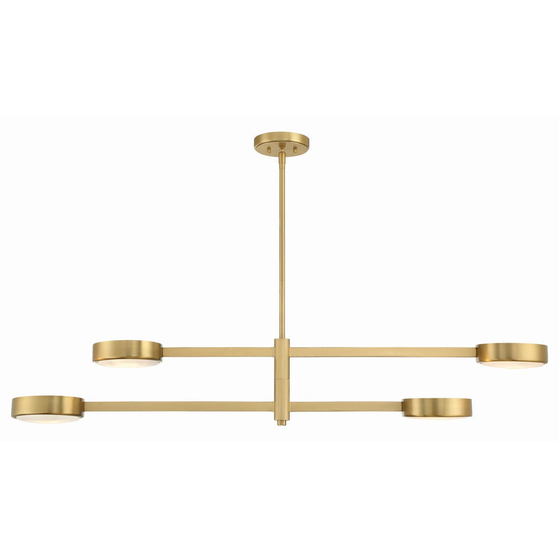 Orson 4 Light 54" Linear Chandelier in Modern Gold