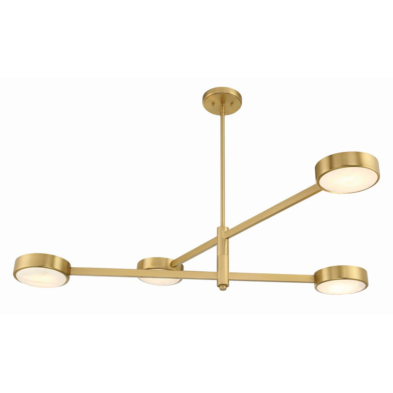 Orson 4 Light 54" Linear Chandelier in Modern Gold