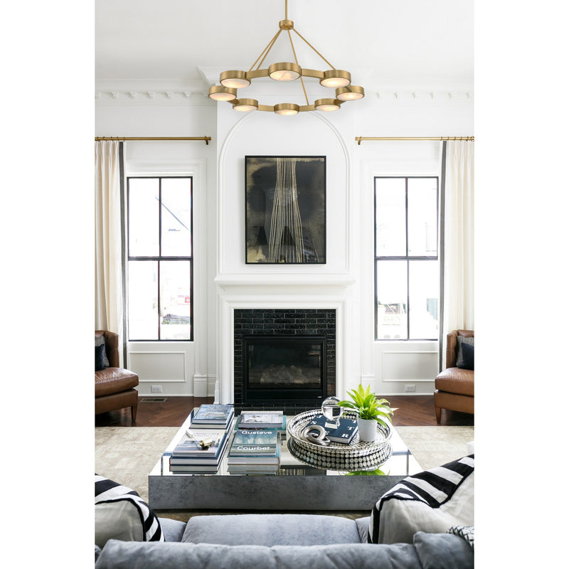 Orson 8 Light 38.5" Chandelier in Modern Gold in a room setting