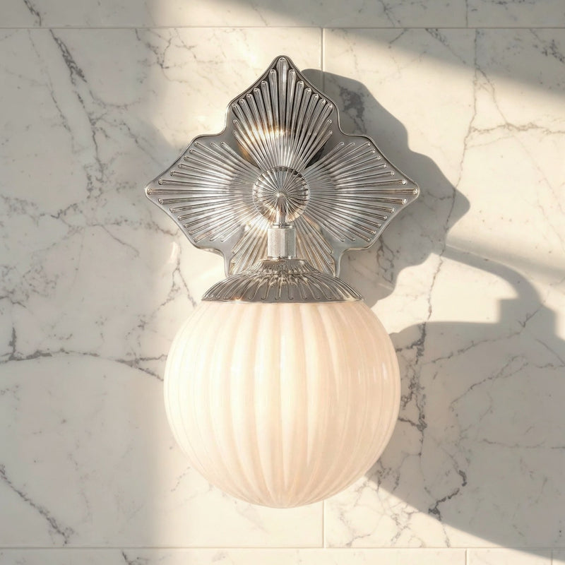 Orly 1 Light 7.5" Sconce in Polished Nickel in a room setting