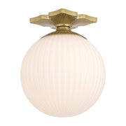 Orly 1 Light 10" Semi Flush Mount in Aged Brass