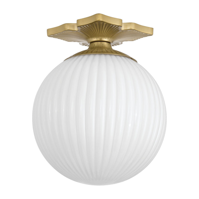 Orly 1 Light 10" Semi Flush Mount in Aged Brass