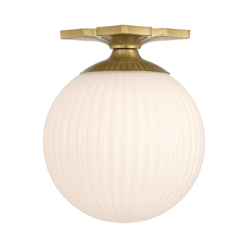 Orly 1 Light 10" Semi Flush Mount in Aged Brass