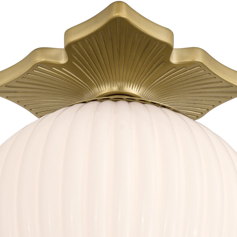 Orly 1 Light 10" Semi Flush Mount in Aged Brass