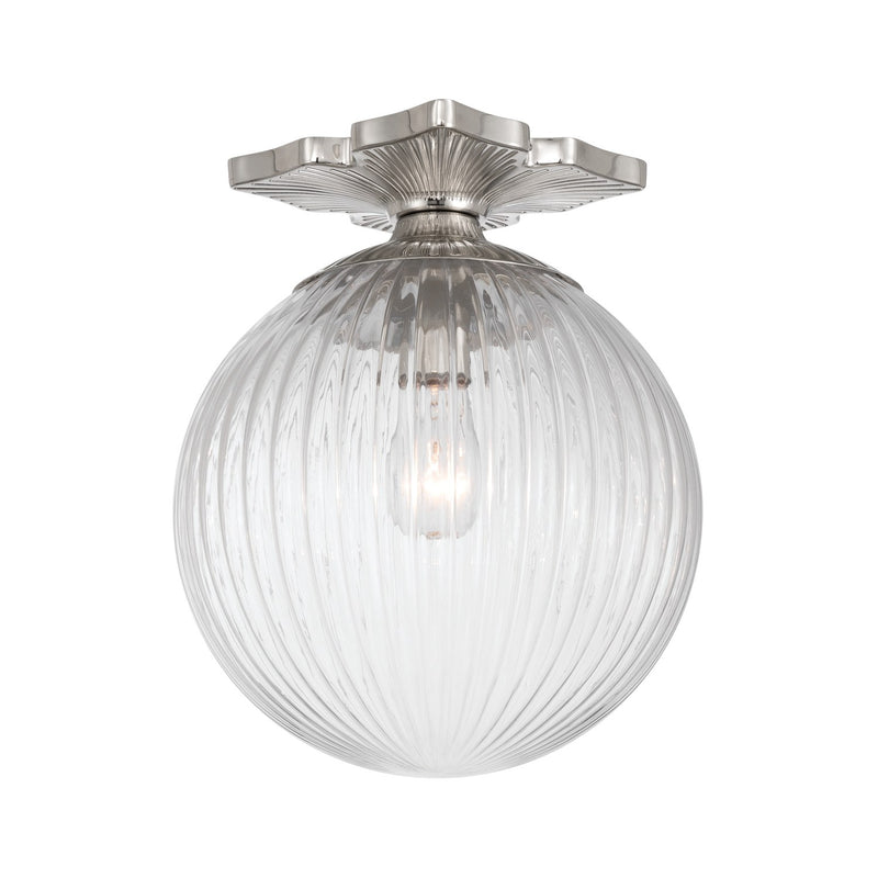 Orly 1 Light 10" Semi Flush Mount in Polished Nickel